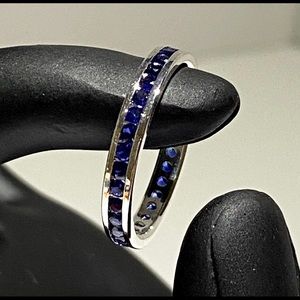 925 Silver Sapphire September Navy Blue Mood Ring